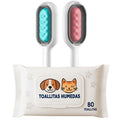 Cepillo de mascotas con toallitas humedas
